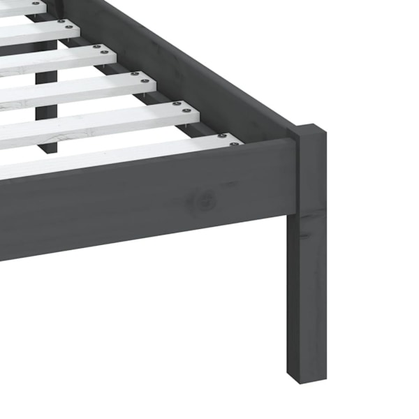 vidaXL Sängram grå massiv furu 120x200 cm Grå