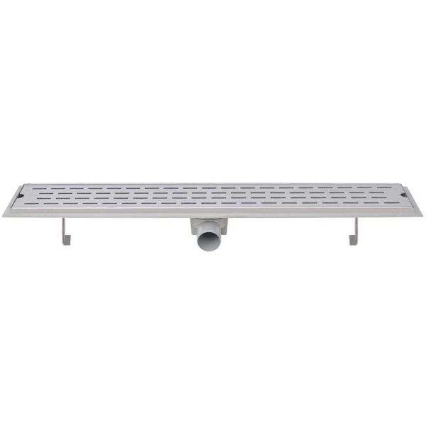 vidaXL Avlång golvbrunn 2 st rak rostfritt stål 830x140 mm