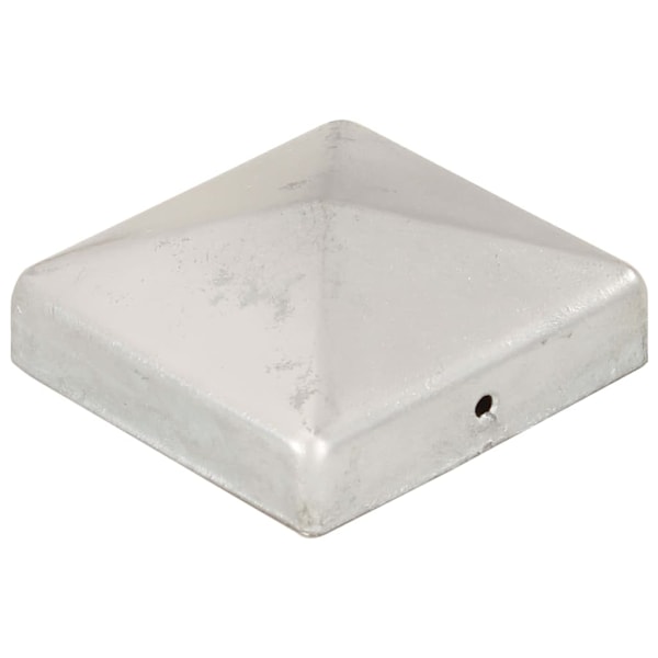 vidaXL Stolphattar pyramid 6 st galvaniserad metall 81x81 mm Silver