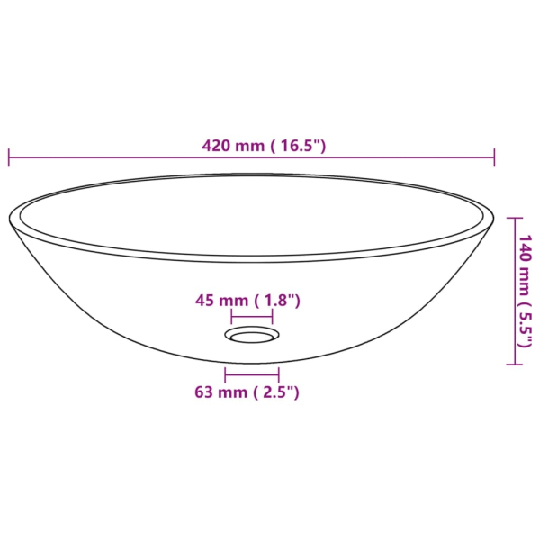 vidaXL Handfat med kran och bottenventil klart härdat glas Transparent