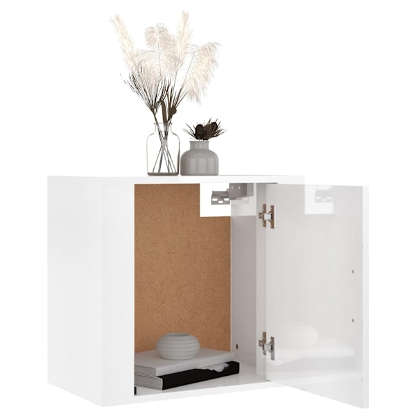 vidaXL Väggmonterade sängbord 2 st vit högglans 50x30x47 cm Vit