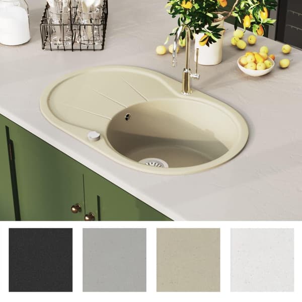 vidaXL Diskho granit enkel oval beige Beige