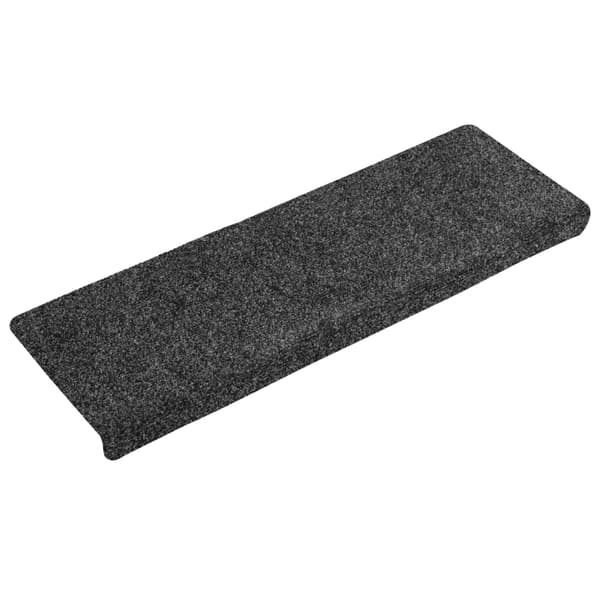 vidaXL Trappmattor självhäftande 15 st 65x21x4 cm mörkgrå rektangulär kant grå