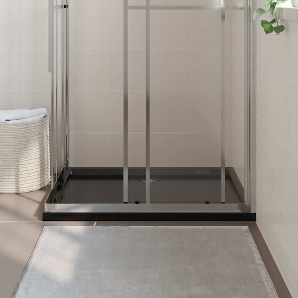 vidaXL Duschkar rektangulärt ABS svart 80x100 cm Svart