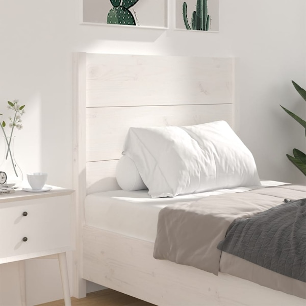 vidaXL Sänggavel vit 106x4x100 cm massiv furu Vit