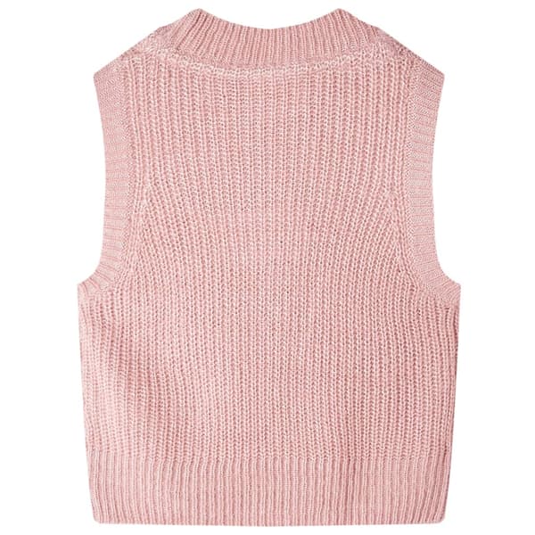 vidaXL Stickad väst för barn ljusrosa 92 Rosa