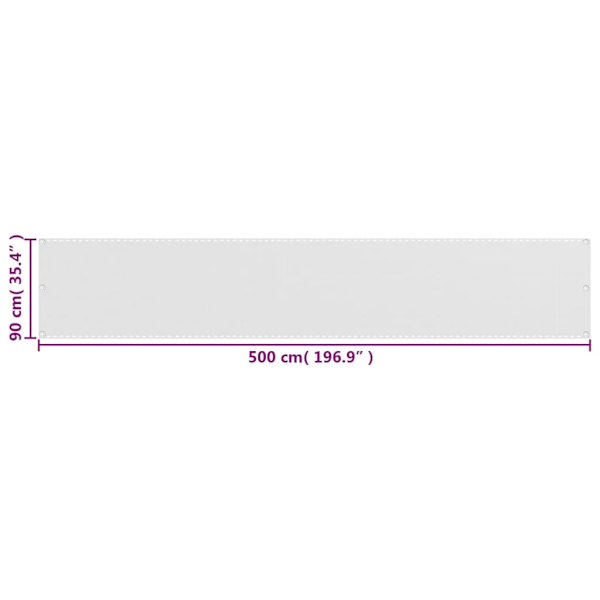 vidaXL Balkongskärm vit 90x500 cm HDPE Vit