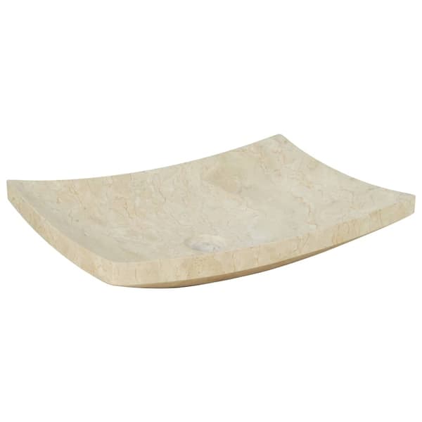 vidaXL Handfat 50x35x12 cm marmor gräddvit Creme