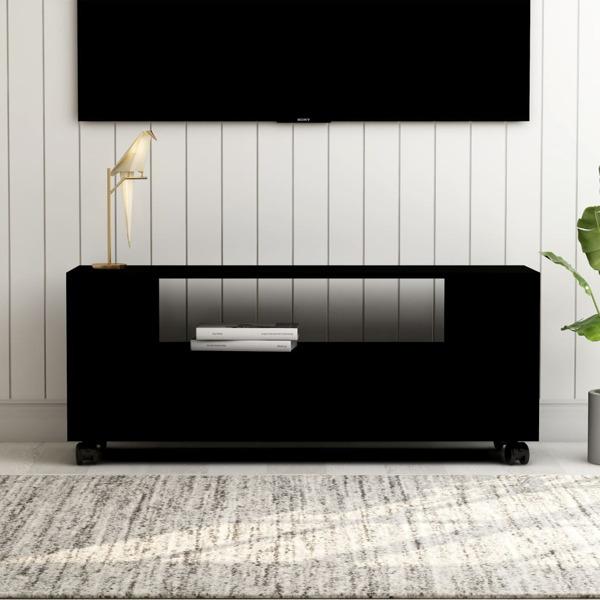 vidaXL Tv-bänk svart 120x35x48 cm konstruerat trä Svart