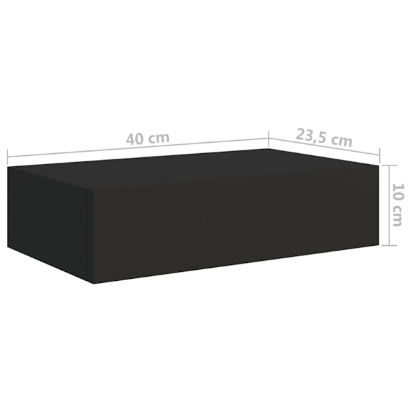 vidaXL Väggmonterade lådor svart 2 st 40x23,5x10 cm MDF Svart