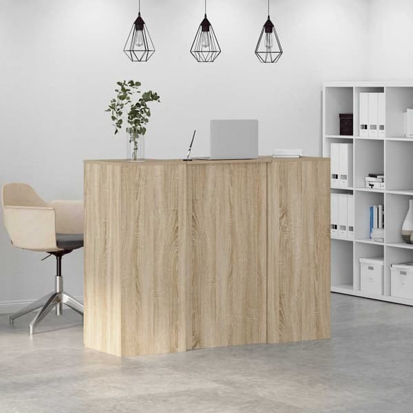 vidaXL Receptionsdisk sonoma-ek 135x50x103,5 cm konstruerat trä Brun