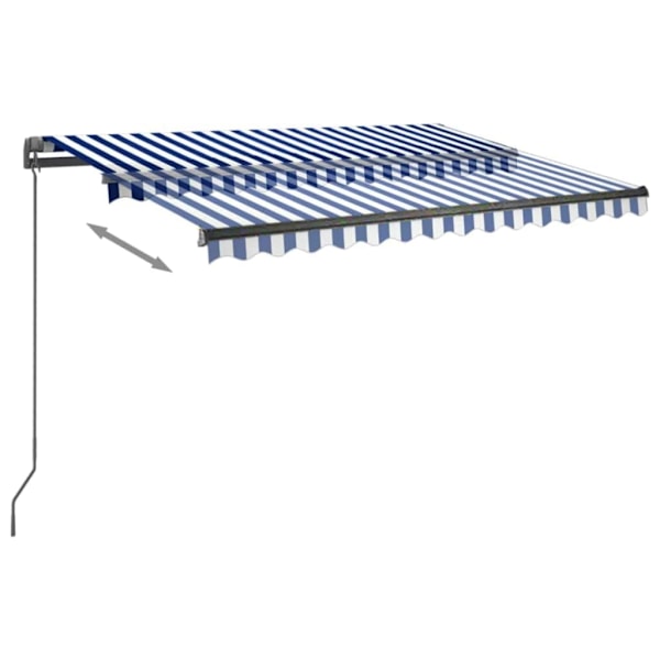 vidaXL Fristående markis automatisk 350x250 cm blå/vit Blå