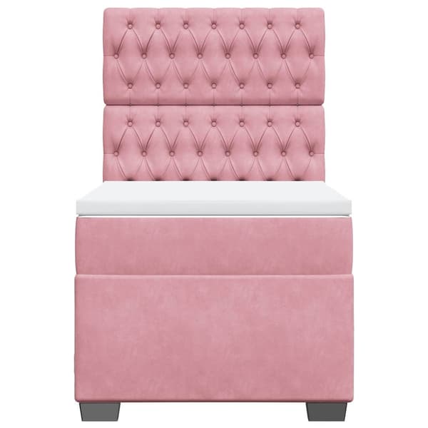 vidaXL Ramsäng med madrass rosa 80x200 cm sammet Rosa