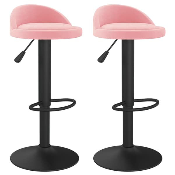 vidaXL Barstolar 2 st rosa sammet Rosa