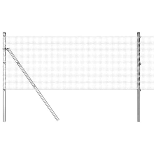 vidaXL Svetsat trådgaller markfäste 25 x 0,5 m Galvaniserat stål Mesh Silver