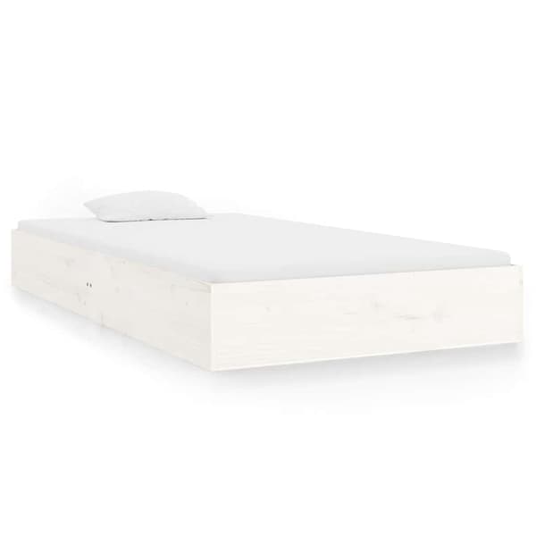 vidaXL Sängram vit massivt trä 100x200 cm Vit