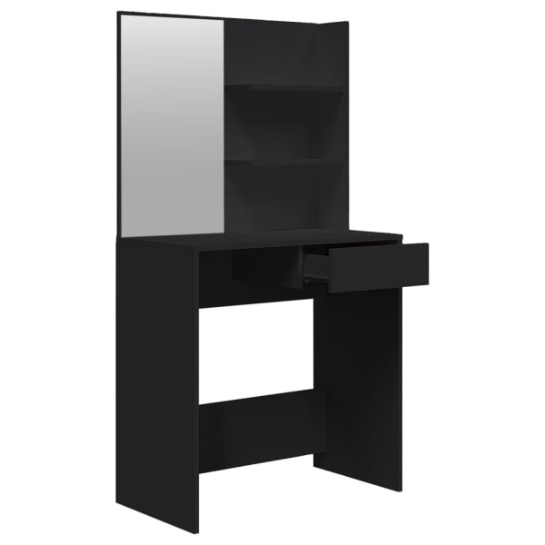 vidaXL Sminkbord med spegel svart 74,5x40x141 cm Svart
