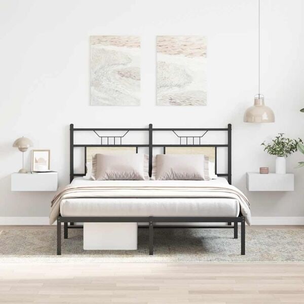 vidaXL Svävande sängbord 2 st vit 40x30x15 cm konstruerat trä Vit