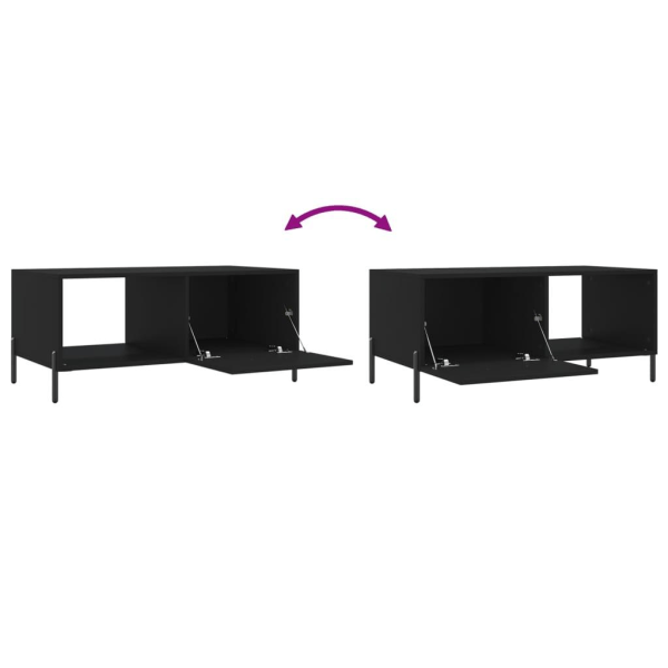 vidaXL Soffbord svart 90x50x40 cm konstruerat trä Svart