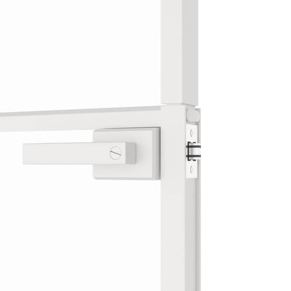 vidaXL Innerdörr 83x201,5 cm härdat glas och aluminium slim Vit