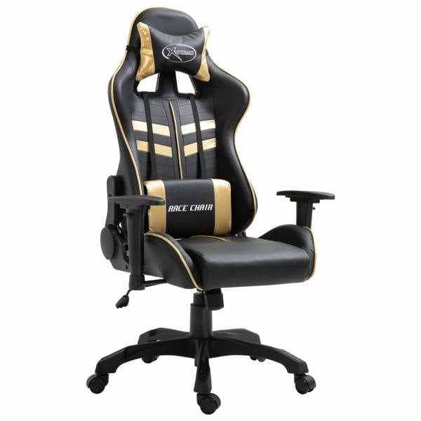 vidaXL Gamingstol guld konstläder Guld