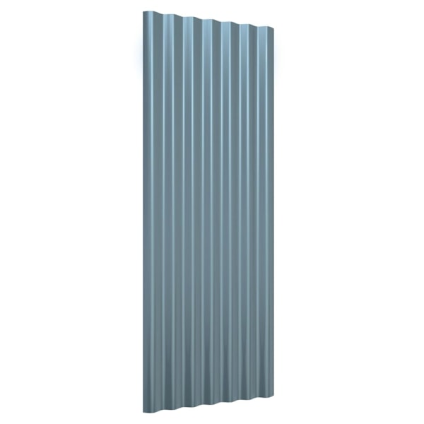 vidaXL Takplåt 12 st pulverlackerat stål grå 100x36 cm Grå