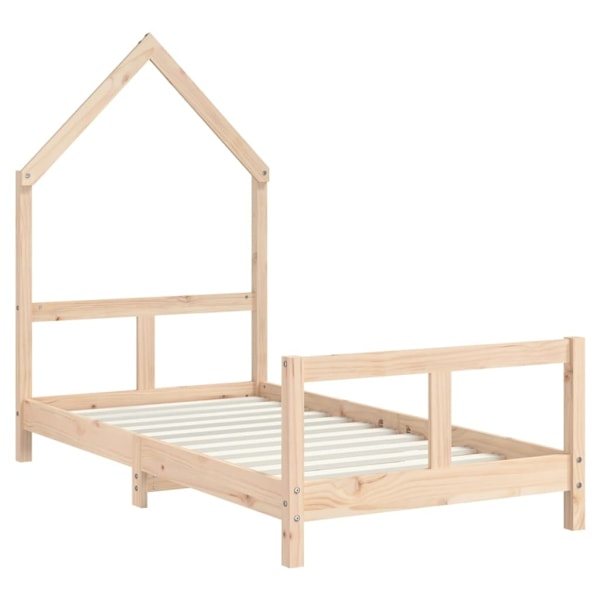 vidaXL Sängram för barnsäng 80x160 cm massiv furu Brun