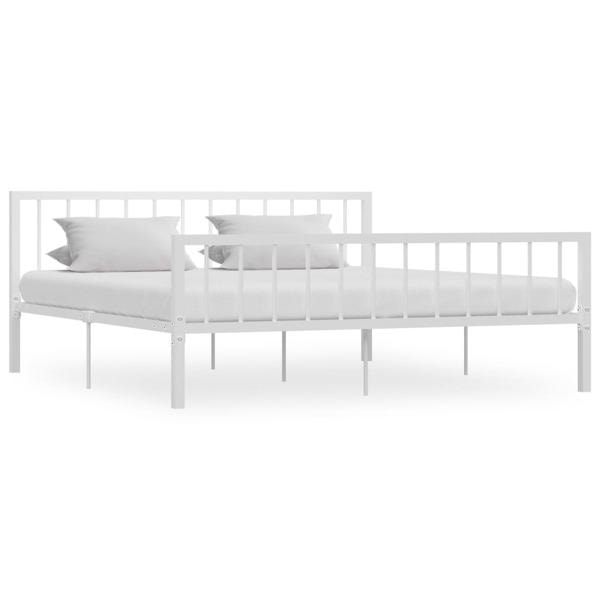 vidaXL Sängram vit metall 180x200 cm Vit