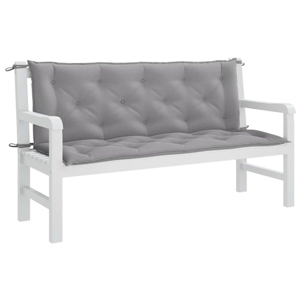 vidaXL Bänkdyna för trädgården grå 150x(50+50)x7 cm oxfordtyg grå