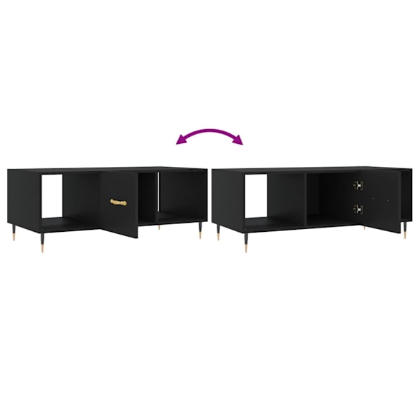 vidaXL Soffbord svart 102x50x40 cm konstruerat trä Svart