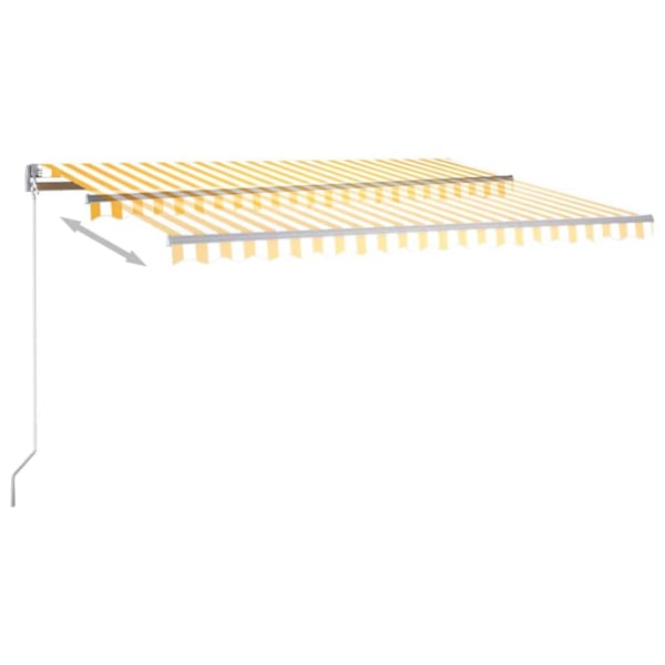vidaXL Fristående markis automatisk 400x350 cm gul/vit Gul