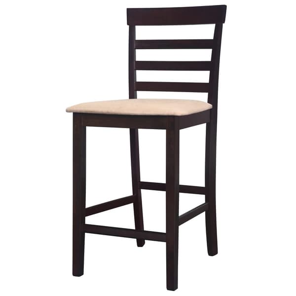vidaXL Barstolar 2 st trä brun och beige Brun