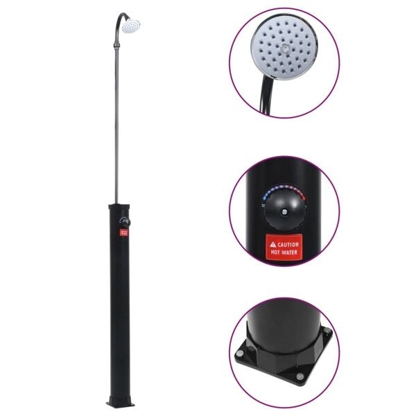vidaXL Soldusch svart 215 cm 8 L Svart