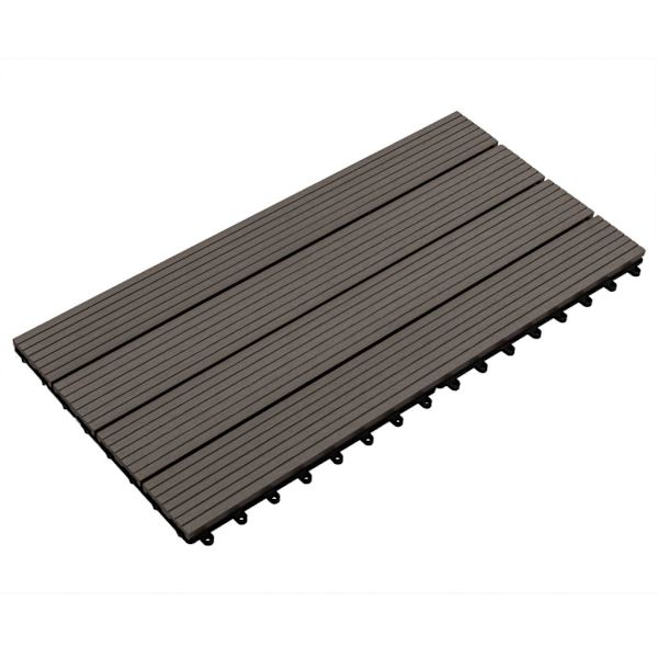 vidaXL Markplattor 6 st WPC 60x30 cm 1,08 m² mörkbrun Brun