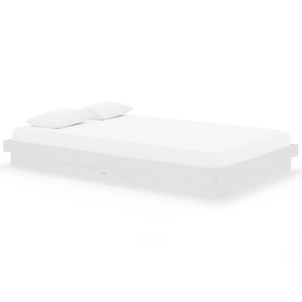 vidaXL Sängram vit massivt trä 120x200 cm Vit