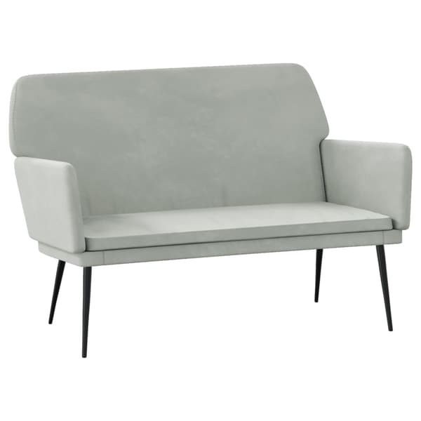 vidaXL Bänk ljusgrå 108x79x79 cm sammet Grå