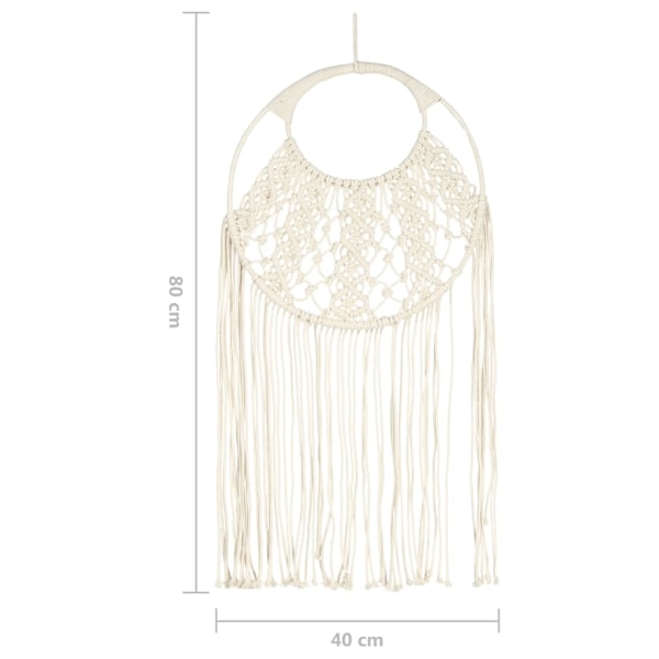 vidaXL Väggbonad makramé 40x80 cm bomull Creme
