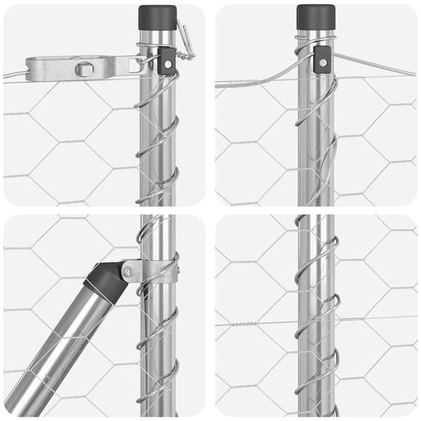 vidaXL Hexagonalt staket markfäste 50 x 0,4 m Galvaniserat stål Silver Silver