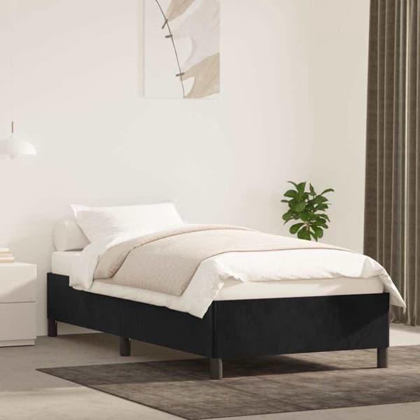 vidaXL Sängram svart 90x190 cm sammet Svart