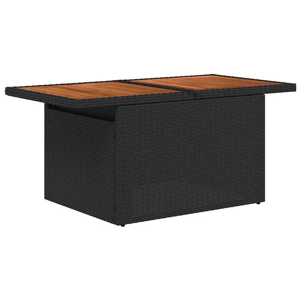 vidaXL Trädgårdsoffset 7 st Svart Poly rattan Svart
