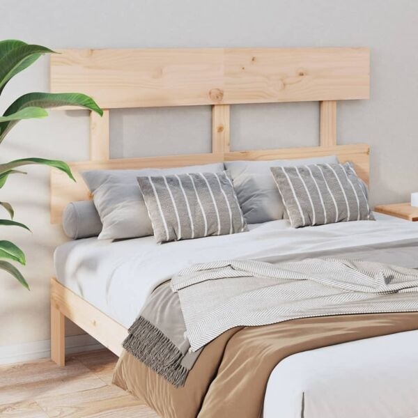 vidaXL Sänggavel 124x3x81 cm massiv furu Brun