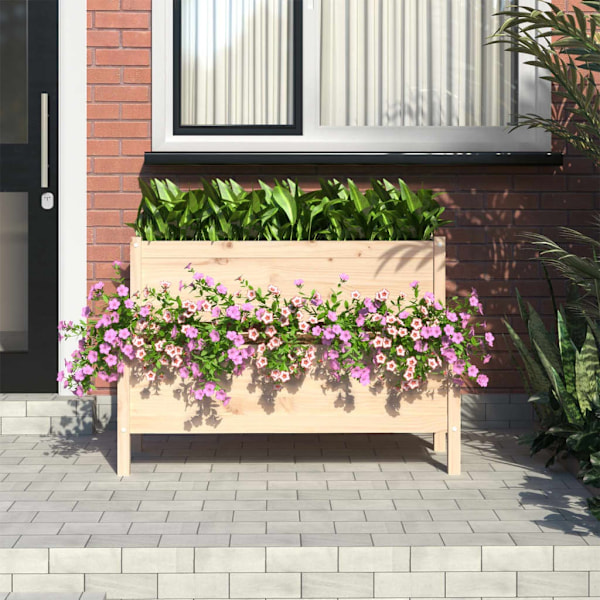 vidaXL Odlingslåda 110x84x75 cm massiv furu Brun