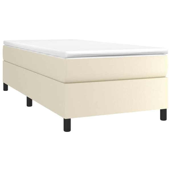 vidaXL Sängram gräddvit 90x200 cm konstläder Kräm