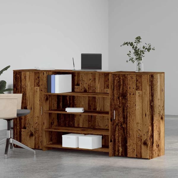 vidaXL Receptionsdisk grå sonoma 200x50x103,5 cm konstruerat trä Brun