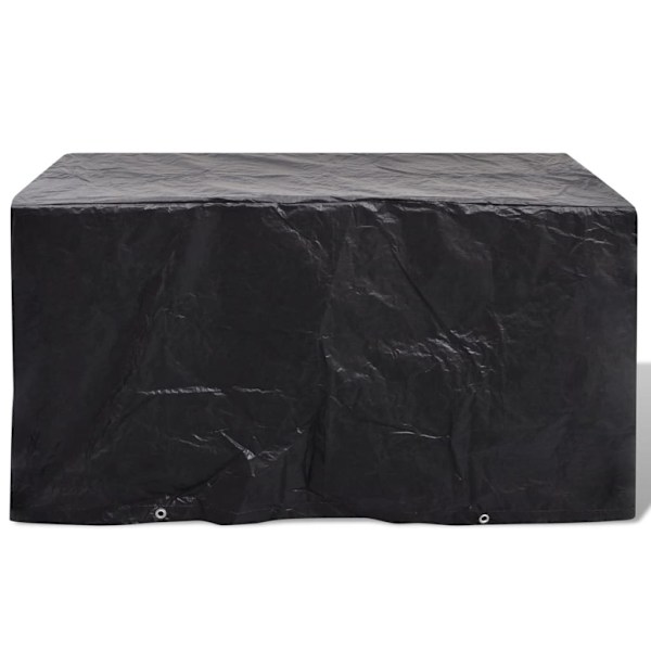 vidaXL Överdrag för trädgårdsmöbler 2 st 8 öljetter 180x70x90 cm Svart