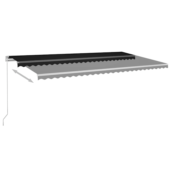 vidaXL Markis med stolpar automatiskt infällbar 6x3 m antracit Antracit