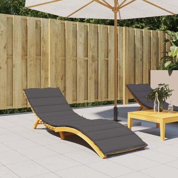 vidaXL Solsängsdyna antracit 200x50x3 cm oxfordtyg Antracit