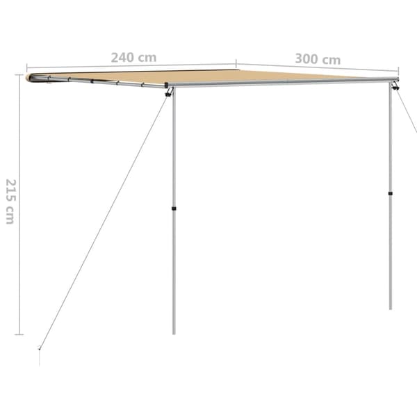 vidaXL Husvagnsmarkis 2,4x3x2,15 m beige Beige