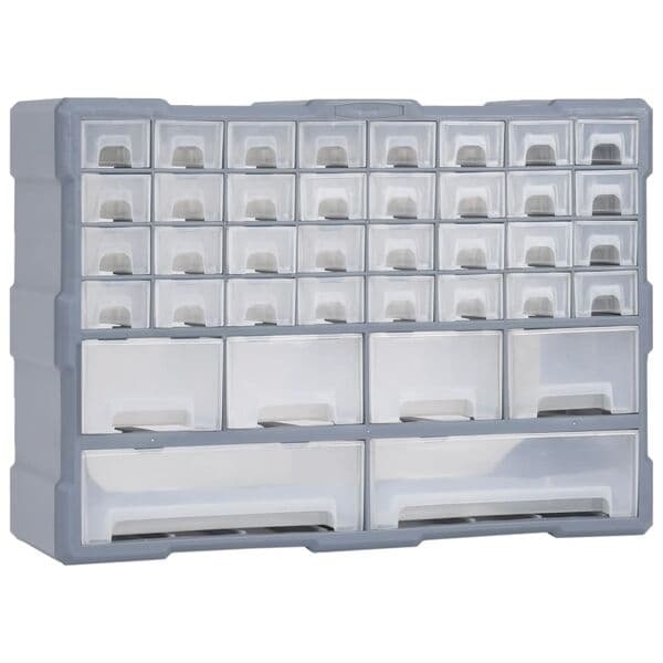 vidaXL Sortimentskåp med 38 lådor 52x16x37,5 cm grå