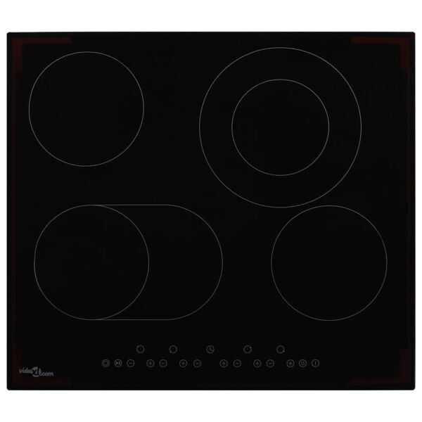 vidaXL Keramikhäll med 4 plattor touchkontroll 6600 W Svart
